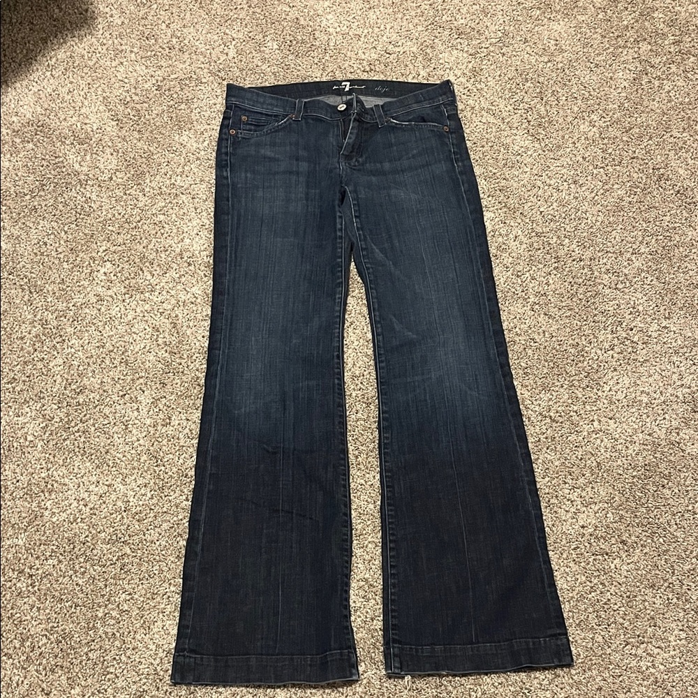 7 For All Mankind Dark Blue Flare Jeans